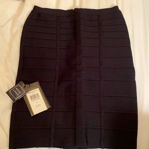 Herve Leger Elias signature black bandage skirt